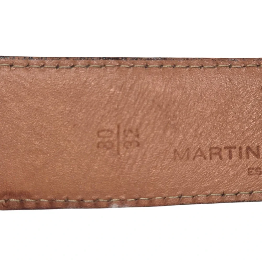 Martin Dingman Belt Mens 32 Brown Alligator Grain Leather Hand Made in America